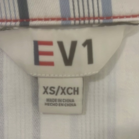 EV1 From Ellen Degneres White With Blue Stripes Women’s Denim Jacket Size XS - Picture 4 of 9